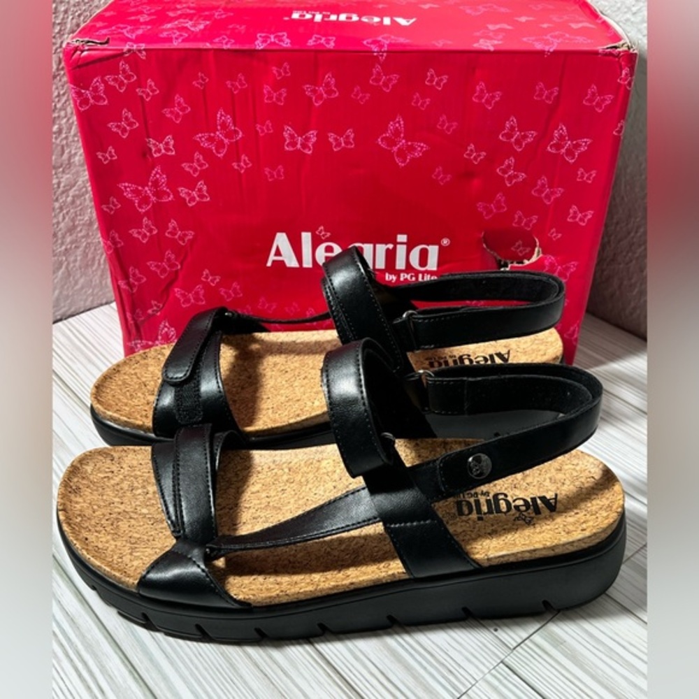 Alegria Henna slingback platform Vegan sandals cork Black‎ EU42 women’s 11.5-12